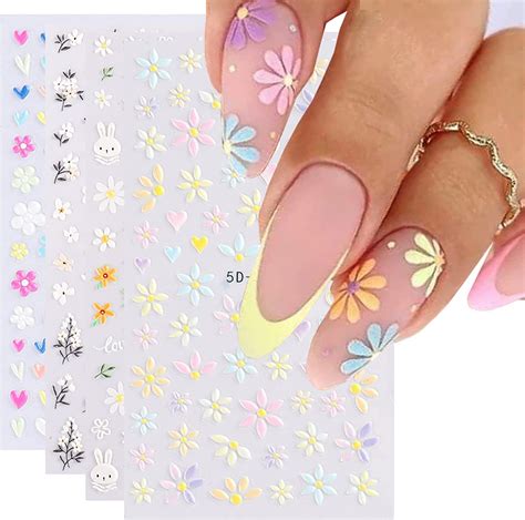 flower sticker nail art